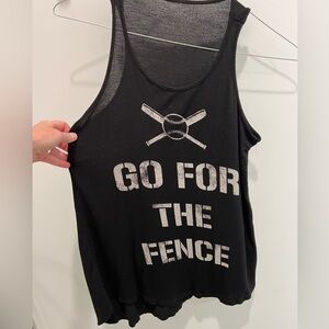 🖤Black Baseball Graphic Tank Top with White Print🖤